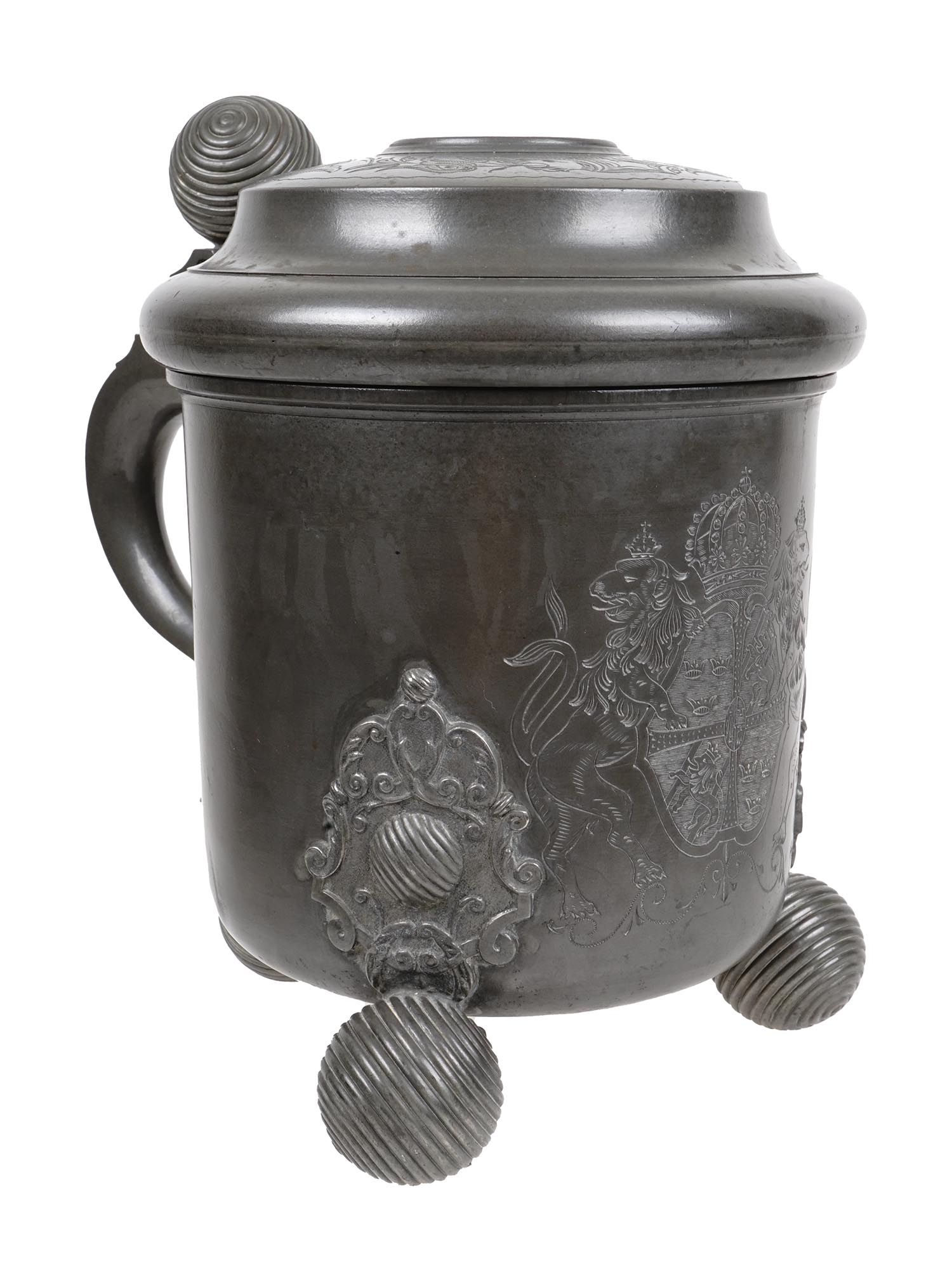 ANTIQUE SWEDISH PEWTER STEIN F. SANTESSON C. 1900 PIC-0